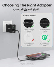 Anker Wireless Charger, PowerWave Pad for Samsung, Qi-Certified 10W Max for iPhone 16/15/14/13/SE, 2020/AirPods/Galaxy S20 