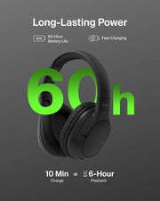 Belkin SoundForm Surround Bluetooth Over-Ear Headphones, Environmental Noise Cancelling Headphones, Wireless with 60H Playtime & Soft Ear Cups for iPhone, Galaxy, iPad, Travel, Home, or Office - Black