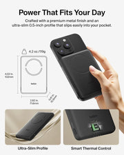 Belkin BoostCharge 5000mAh Magnetic Power Bank with Magnetic Ring - Black