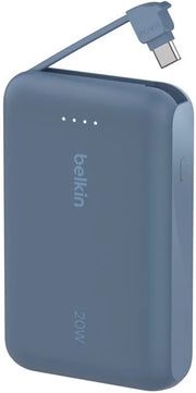 Belkin BoostCharge 10000mAh Power Bank with Integrated USB-C Cable - Blue
