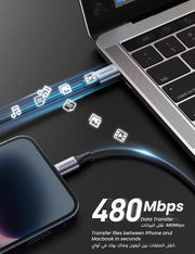 UGREEN iPhone Charger Cable 2M[MFi Certified]USB C to Lightning Cable Fast Charging Braided Cord 18W Fast PD Charge for iPhone 14/14 Pro/14 Plus/14 Pro Max, ipad Pro, iPhone 8-13 All Series - Black