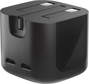 Belkin 2-Port USB-C Plug 50W, Dual-Port GaN Charger with 2x USB C Ports, Fast Charging for MacBook, iPhone 17, iPad Pro, Chromebook, Galaxy S25 Ultra, Pixel 10, etc. - Travel Essentials - Black