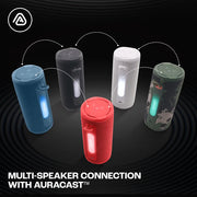JBL Grip Compact Bluetooth Speaker with AI Sound Boost, IP68 Waterproof, 14-Hour Battery, and Auracast - Red