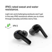 Belkin SoundForm™ Motion True Wireless Earbuds, Noise Cancelling Ear Buds with Wireless Charging Case & Dual Microphone - IPX5 Water Resistant Bluetooth Headphones for iPhone & Samsung - Black