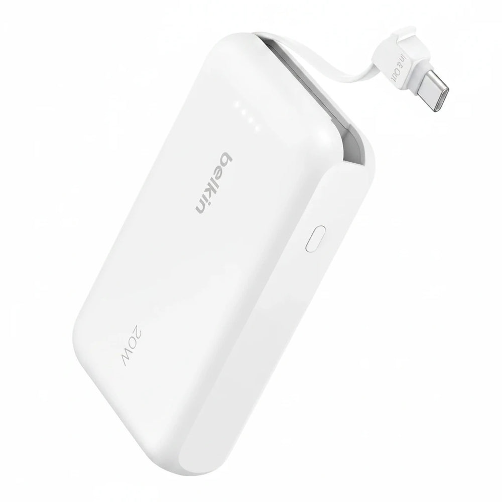 Belkin Fast Charge, Portable with Integrated Cable 10K PD 20W - Fast Charge -C Power Delivery, iPhone Fast Charging for iPhone 17 Series, iPad Pro, Galaxy S25, More
