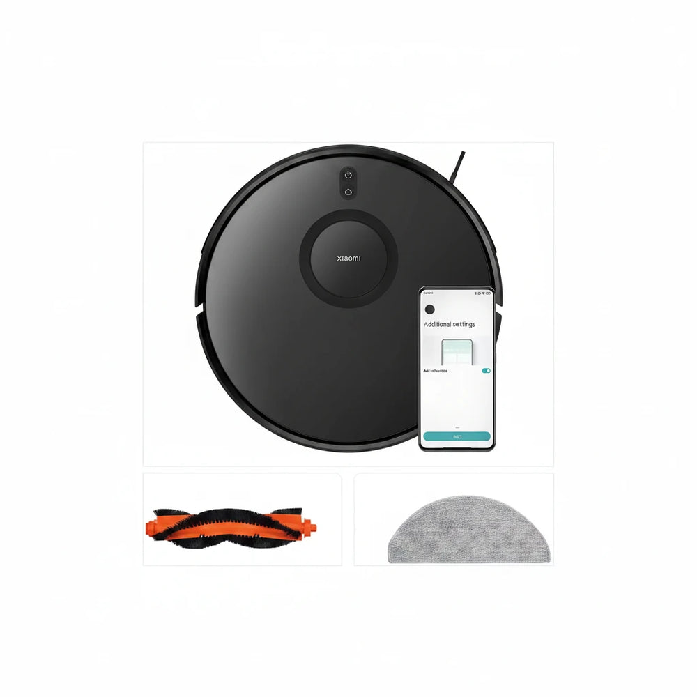 Xiaomi Robot Vacuum S10T, Smart LDS Navigation, 8000Pa Powerful Suction, 5200mAh Large Battery Capacity, 2-in-1 Vacuum and Mop, App Control, Pet Hair & Carpet Cleaning, Black