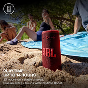 JBL Grip Compact Bluetooth Speaker with AI Sound Boost, IP68 Waterproof, 14-Hour Battery, and Auracast - Red
