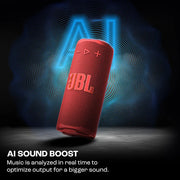 JBL Grip Compact Bluetooth Speaker with AI Sound Boost, IP68 Waterproof, 14-Hour Battery, and Auracast - Red