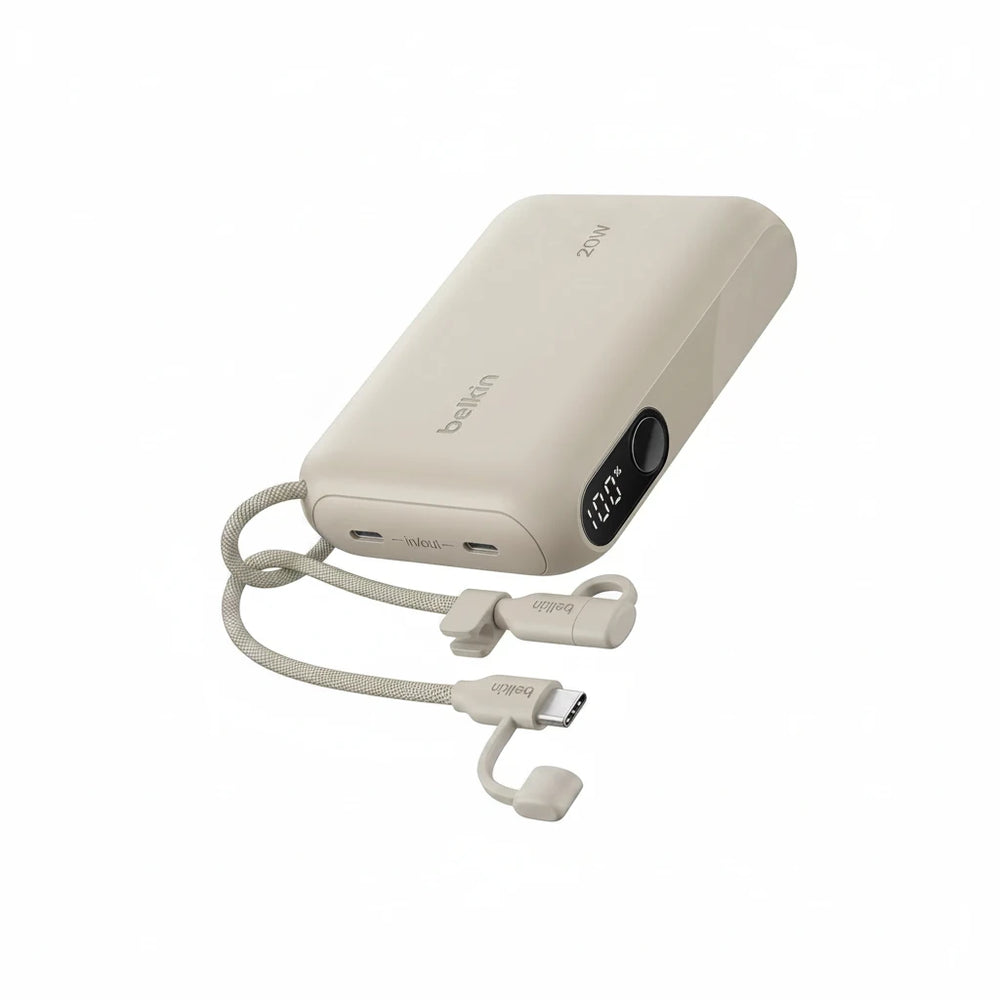 Belkin BoostCharge 10000mAh Power Bank with Digital Battery Display - Sand