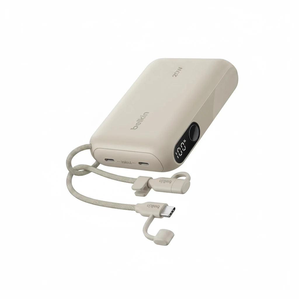 Belkin BoostCharge 10000mAh Power Bank with Digital Battery Display - Sand