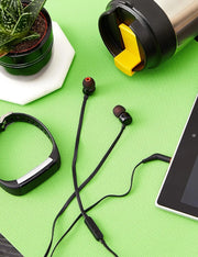 JBL Tune 110 Wired In-Ear Headphones, Deep and Powerful Pure Bass Sound, 1-Button Remote/Mic, Tangle-Free Flat Cable, Ultra Comfortable Fit - Black, JBLT110BLK