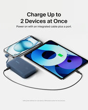 Belkin BoostCharge 10000mAh Power Bank with Integrated USB-C Cable - Blue